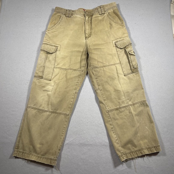 VTG Unionbay Cargo Pants Mens 36x29 Tan Straight Leg Baggy Grunge Skater Y2K - Picture 1 of 10